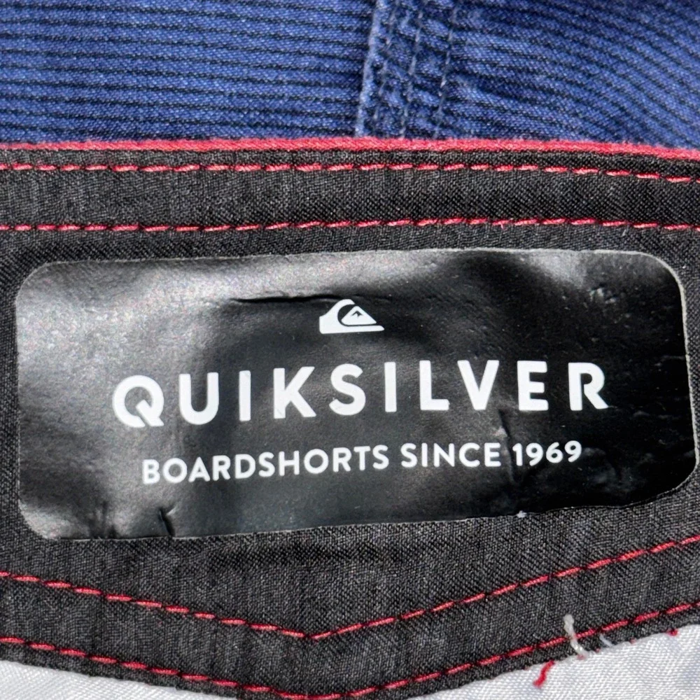 Quiksilver Mens Board Shorts Striped Colorblock Swim Trunks Multicolor Size 28